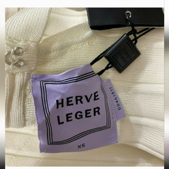 Herve Leger White Alabaster Long Bandage Gown - Picture 9 of 9